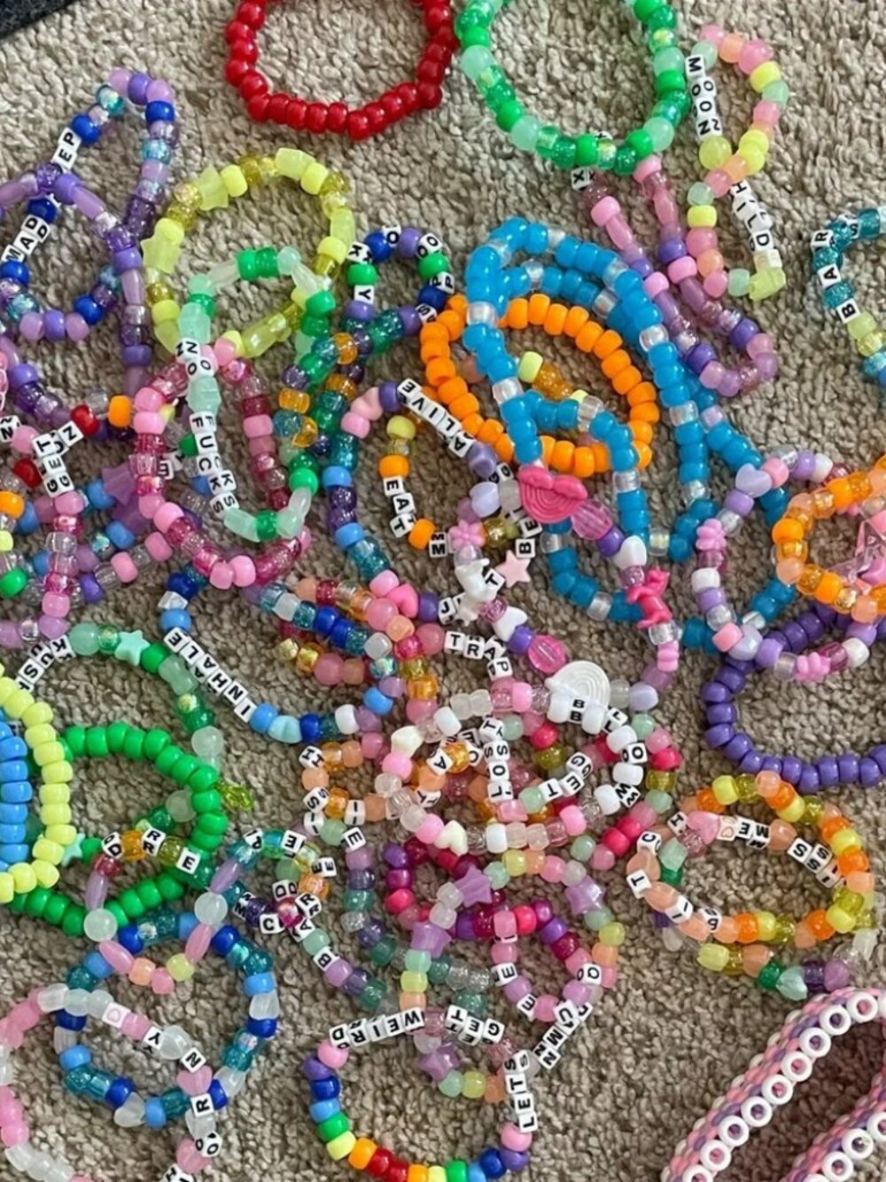 3 Custom Kandi Bracelet Set (3 Pack) ā Personalized Rave Festival Jewelry